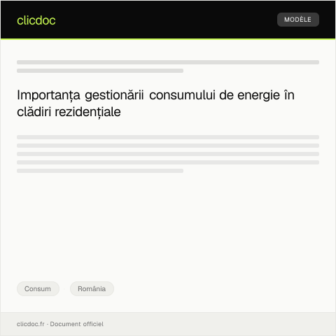 Document preview: Declarație privind consumul de energie în clădiri rezidențiale colective — Consum, România